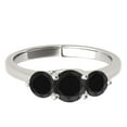 thumbnail image 4 of Mauli Jewels 1/2 Carat 3-Stone Black Diamond Engagement Ring, 14k White Gold, 4-Prong Setting, 4 of 8