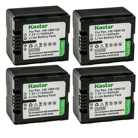 Image of Kastar 4-Pack Battery VW-VBN130 Replacement for Panasonic HDC-SD800GK HDC-SD800GK-3D HDC-SD800K HDC-SD800P HDC-SD900 HDC-SD909 HDC-TM900 HDC-TM900GK HDC-TM900GK-3D Camera