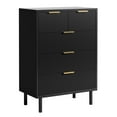 thumbnail image 3 of Luku Wave Fluted 5 Drawer Dresser, 38" Tall Chest of Drawers with Anti-Tip, Wide 4-Tier Wood Nightstand with Metal Legs for Bedroom, Entryway, Small Spaces, 3 of 7