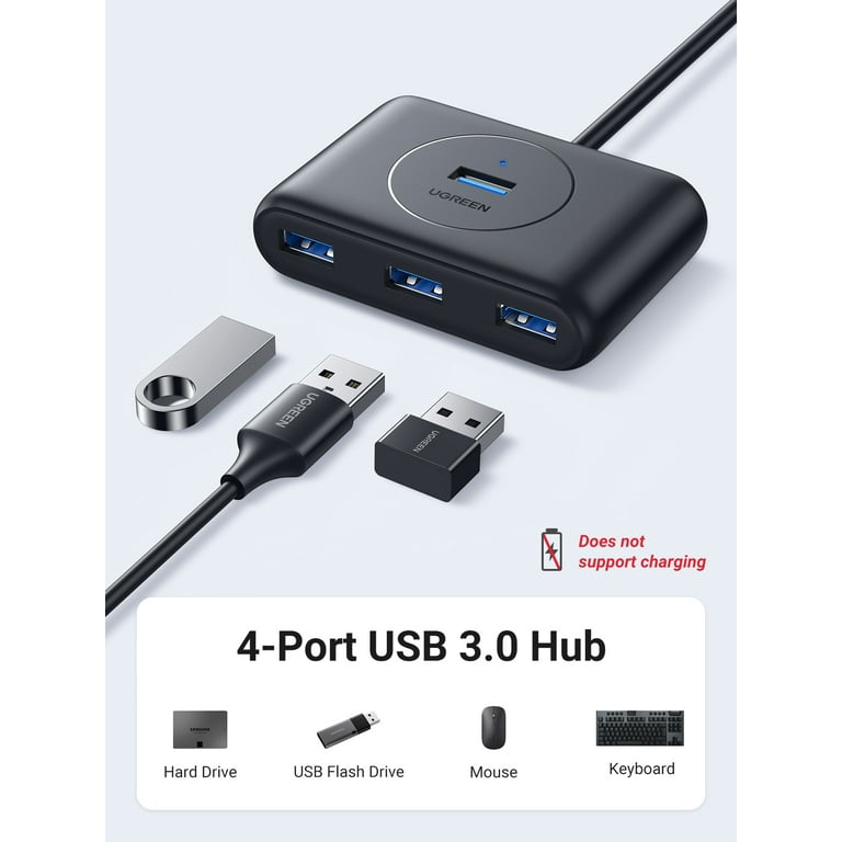 UGREEN USB Hub with 4 USB 3.0 Ports, Powered USB Splitter with 3ft Cable 