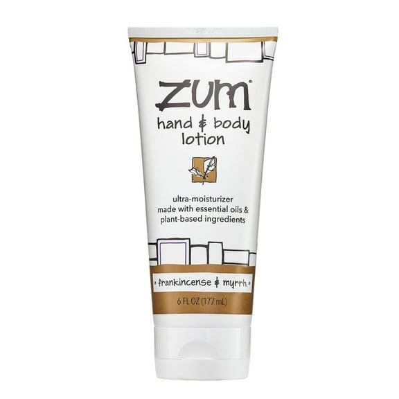 Zum by Indigo Wild Hand & Body Lotion – Natural Moisturizer for Dry Skin – With Shea Butter, Jojoba Oil & More – Frankincense & Myrrh Scent – 6 fl oz – For Men & Women