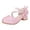 Pink, variant on Girls Dress Shoes Mary Jane Flower Girl Low Heels Princess Shoes for Wedding Party