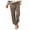 Khaki, variant on Aoochasliy Linen Pants for Women Lady Elastic Waist Pocket Bunch Of Foot Trousers Casual Trousers for Home Party Outdoor