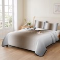 thumbnail image 2 of Queen Quilt Set 90''x96'', Gray Brown Lightweight Summer Bedspread Coverlet Set with 2 Pillow Shams, Modern Gradient Geometric Breathable All Season Quilt Bedding for Bedroom/Guest Room, 2 of 9