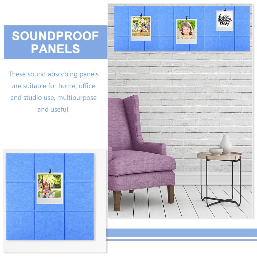 Soimiss Sound Insulation Wall Panels 6 Pcs Polyester Sky-Blue for Office Use
