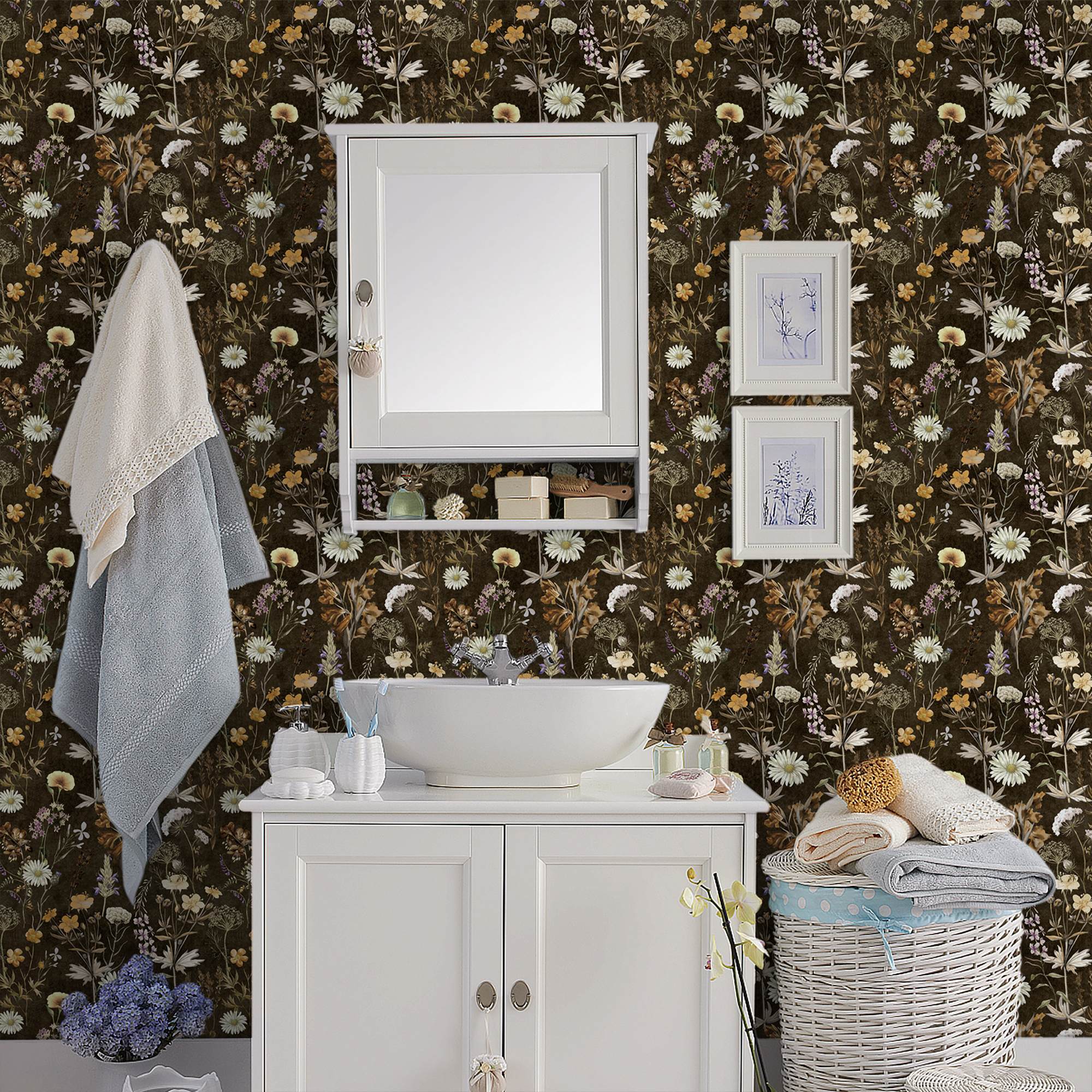 UMIGGEE Floral Boho Retro Peel and Stick Wallpaper 17.3-in x 393-in Multi-color Removable Wallpaper Self Adhesive Wallpaper for Cabinets Home Decoration Wall Covering Old Furniture Renovation