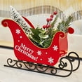 thumbnail image 6 of Lighted Up Christmas Metal Sleigh Car with Christmas Tree Red Berry for Table top Christmas Decor and Home Decoration, 6 of 8