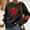 Black, variant on Fashion Women's Print Casual Long Sleeve Round Neck Ladies Loose Sweatshirt Tops Blouse