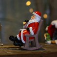 thumbnail image 4 of Mecedora Estatua de Papá Noel con campanilla Adorno de resina navideña Figruine, 4 of 5