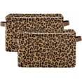 thumbnail image 2 of Leopard Animal Print Storage Basket, Durable Canvas Organizer With Handles Large Collapsible Storage Bins Boxes for Home Office - 1 Pack Home Decor, 2 of 7
