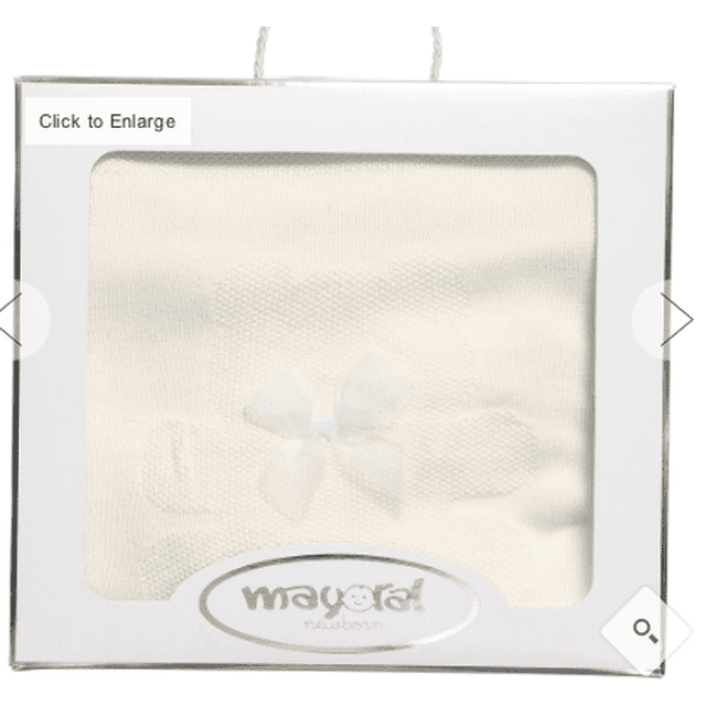 Manta para bebé Mayoral de punto, mezcla de algodón y viscosa, color blanco