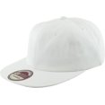 thumbnail image 2 of White Classic Cotton Flat Brim Unconstructed Baseball Cap Adjustable Strapback Style, 2 of 6