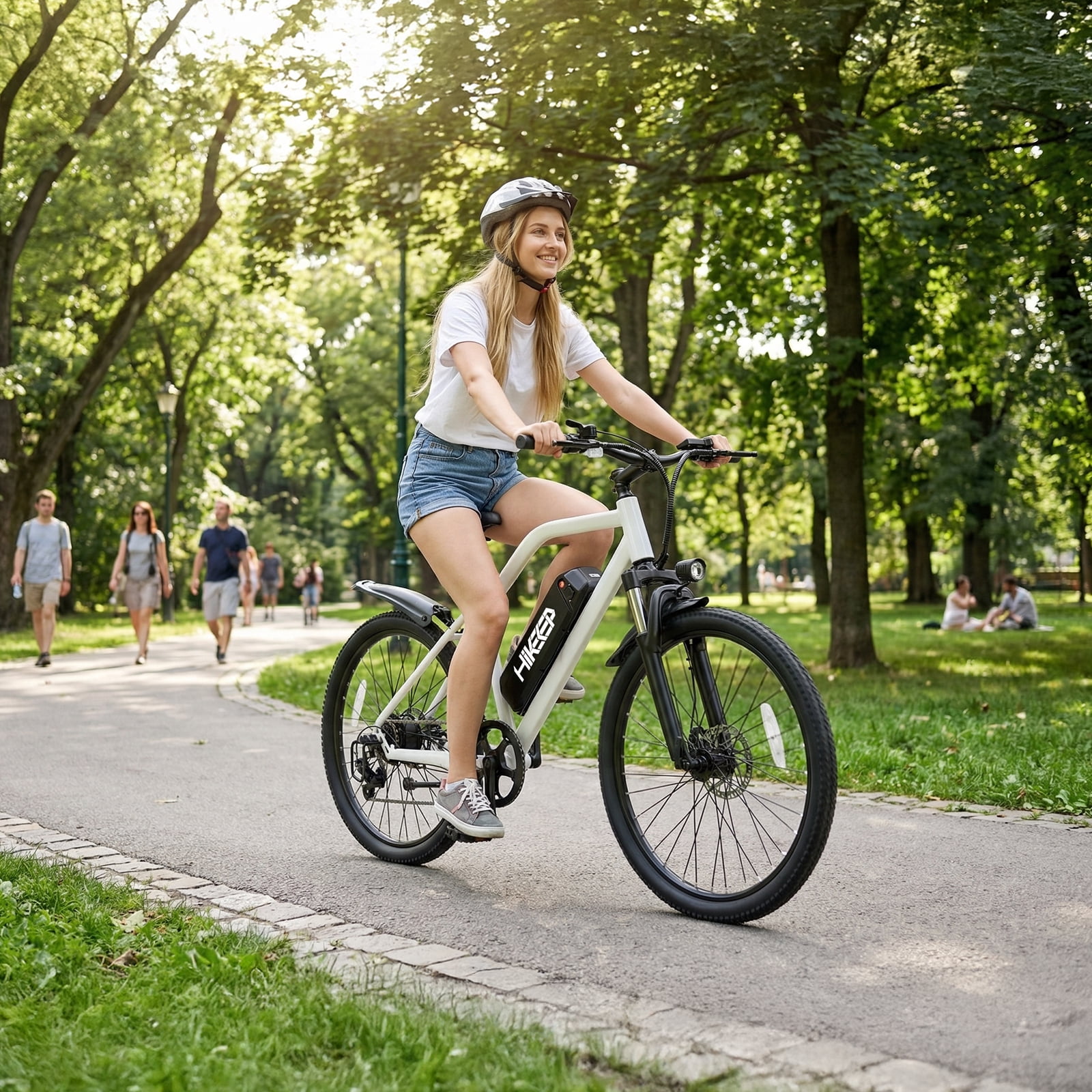 GlobalKeep 26" Electric Mountain Bike for Adults, 500W Motor, 48V 7.8Ah Removable Battery, 7-Speed Gearing, Front Suspension & Dual Disc Brakes, UL2849 Certified