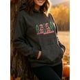 thumbnail image 4 of Holly Christmas Hoodie for Men Women, Holiday Pullover Hooded Sweatshirt, Cozy Cotton Poly Blend, Festive Winter Outfit, 4 of 5