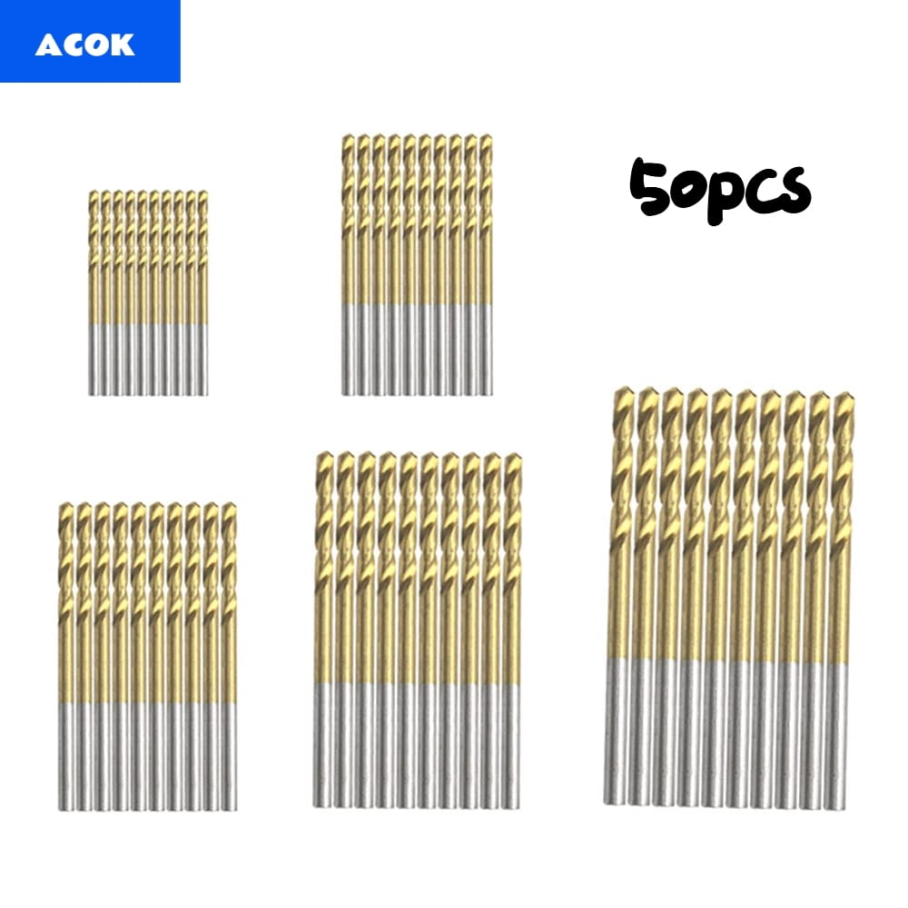 50pcs Multifunctional Drill Bit Set, Titanium Alloy Drill Bit Set, Compatible with Handheld Electric Drill Impact Drill, Suitable for Drilling Holes in Metal, Plastic, And Wood