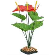 Komodo Anthurium, Artificial Plant, Green and Red, Aquarium Decor