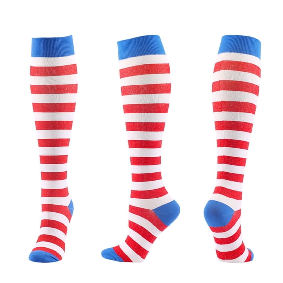 ktowifly Womens Compression Socks Knee High Color Block for Running Athletic Women Vacation Sports Sock