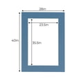 thumbnail image 3 of Steel Blue Acid Free 28x40 Picture Frame Mats with White Core Bevel Cut for 24x36 Pictures - Fits, 3 of 4