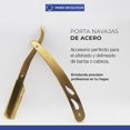 thumbnail image 3 of Porta Navajas de Barbero de Acero Inoxidable Color Dorado | Navaja Rasuradoras para Hombre | Ideal para Afeitar | Accesorios para Cabello, 3 of 6