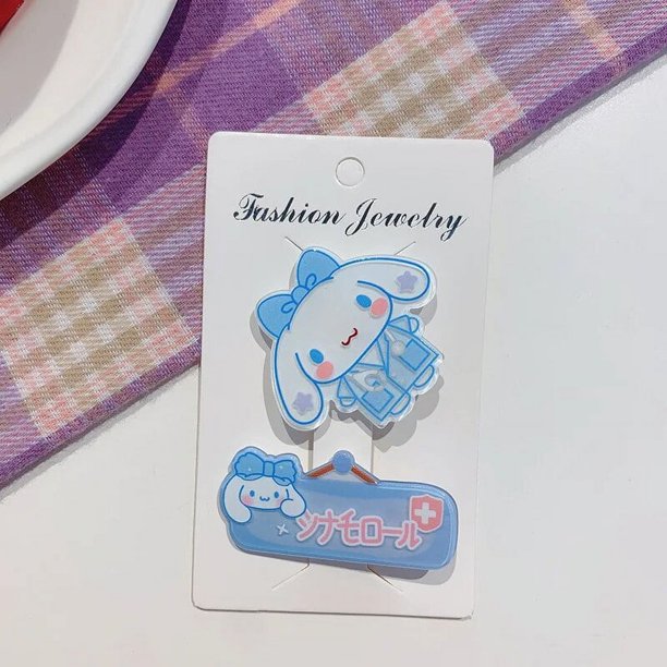Sanrio Anime Hello Kitty Melody Cinnamoroll-accesorios para el cabello para niña, bonito flequillo de corazón con Clip de pico de pato dulce, regalo para niña, 3 unids/set