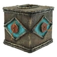 thumbnail image 3 of Rustic Country Western Turquoise Bullseye Faux Branch Wood Tissue Box Cover, 3 of 5