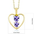 thumbnail image 2 of Gem Stone King 18K Yellow Gold Plated Silver Blue Tanzanite and Yellow Sapphire Pendant Necklace for Women (0.74 Cttw, Gemstone December Birthstone, Heart 5MM and 4MM, with 18 inch Silver Chain), 2 of 3