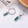 thumbnail image 5 of Small Huggie Hoop Earrings With Green CZ Drop Hoops Earrings for Women, 5 of 5