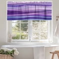 thumbnail image 4 of Abstract Ombre Purple Wave Valances for Windows, 60 x 18in, Purple Strips Rod Pocket Kitchen Valance Curtain Light Filtering Window Treatments for Living Room Bedroom, 1 Panel, 4 of 7