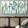 thumbnail image 2 of PixonSign Canvas Print Wall Art Set Green Fern Leaves in Bottle Vases Floral Wilderness Watercolor Modern Art Chic Group Relax/Calm Multicolor Pastel for Living Room, Bedroom, Office - 16"x24"x3, 2 of 5