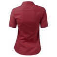 thumbnail image 3 of DOUBLJU Women's Slim Fit Plain Classic Short Sleeve Button Down Collar Shirt Blouse, 3 of 5