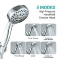 thumbnail image 4 of 5 Mode Adjustable Settings Handheld Shower Head with Hose High Pressure Shower Heads, Chrome, 4 of 4