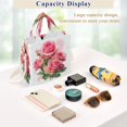 thumbnail image 4 of Corduroy Composite Fabric Tote Bag Magnetic Snap Large Capacity Crossbody Bag Beige Shoulder Strap Romantic Roses, 4 of 7