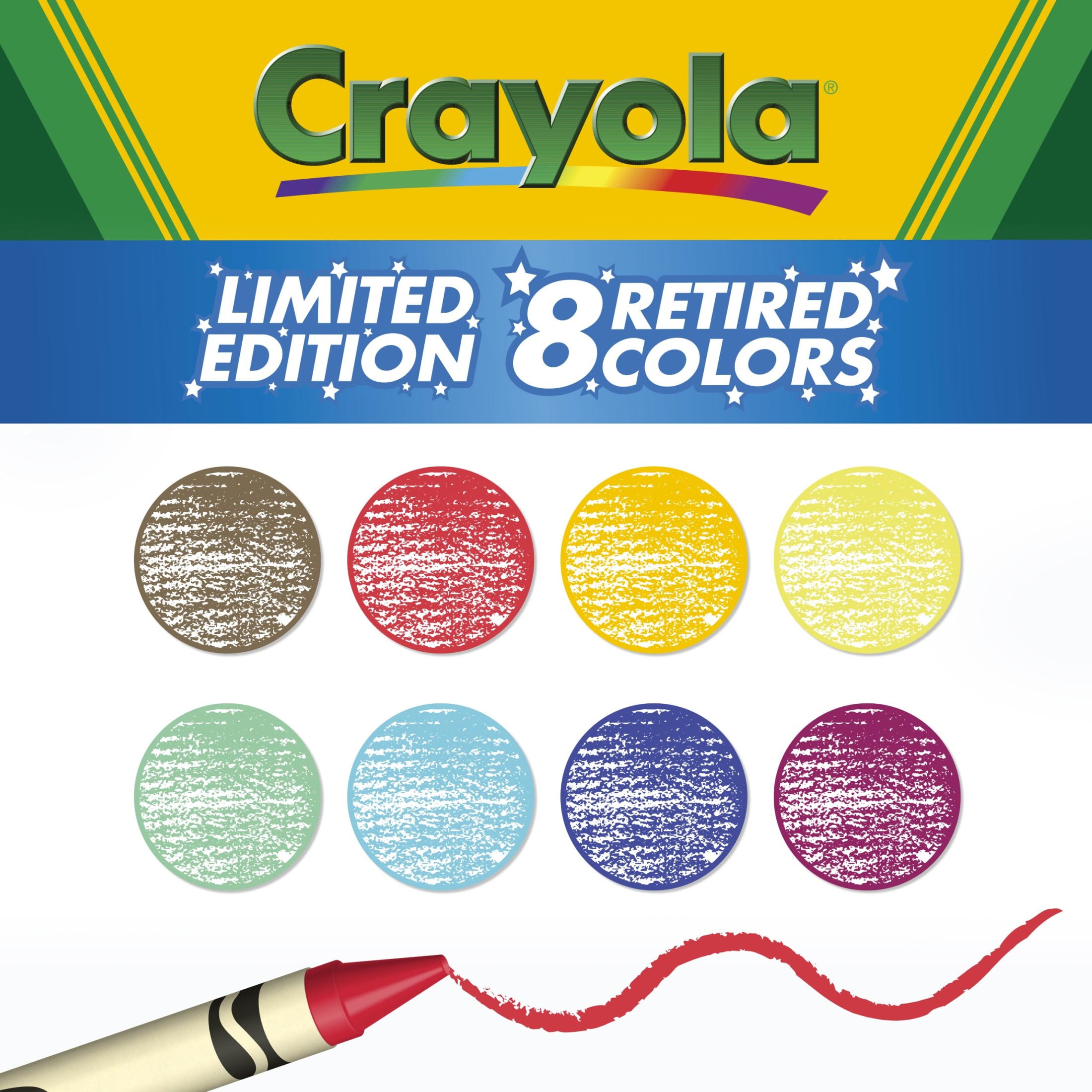 Crayola Limited Edition Retired Crayons, 8 Ct, School Supplies for Kids, Coloring Supplies, Gifts for Kids Ages 3+