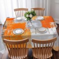 thumbnail image 3 of Burnt Orange Grey Oil Painting Table Cloth Waterproof Tablecloths, Abstract Modern Geometric Tablecloth Dining Table Cover for Kitchen Party Tabletop Outdoor, Rectangle Tablecloth 52x70 Inch, 3 of 9