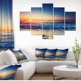 thumbnail image 3 of Designart 'Beautiful Sunrise over Blue Sea ' Seashore Canvas Art Print, 3 of 3