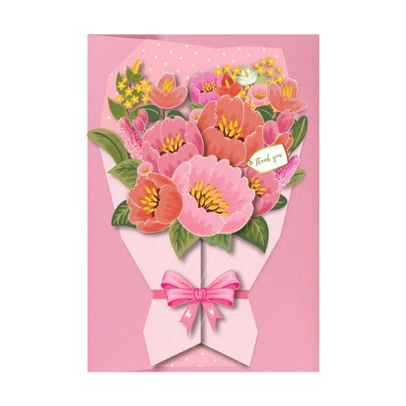 simhoa Bouquets Cartes de Voeux 3D Carte de Voeux pour le Nouvel An Saint-Valentin'S Fiançailles Rose