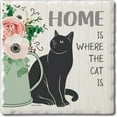thumbnail image 1 of Absorbent Stone Tumbled Tile Coasters, Cat Home, Set of 4, 1 of 1