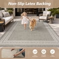 thumbnail image 2 of SIXHOME 4' x 6' Outdoor Area Rug, Gray Modern Bordered Polypropylene Patio Rug, Indoor Outdoor Rug for Deck, Porch, Backyard, Living Room, 2 of 8