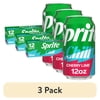 (3 pack) Sprite Chill Cherry-Lime Caffeine Free Soda Pop Fridge Pack Cans, 12 fl oz, 12 Pack