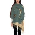 thumbnail image 4 of Cauagu Rusty Rocket Launch Print Women Wrap Shawl tassels Scarves Retro Scarf 77.6"X28.3", 4 of 8