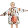 thumbnail image 3 of Red Mushroom Flower White Pattern Blanket Hoodies for Kids 6-13YR Oversize Wearable Blanket Hoodies for Boys Girls Teens, 3 of 7