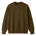 thumbnail image 7 of Mens Top Corduroy Crew Neck Half-zip Long-sleeved Top, 7 of 7