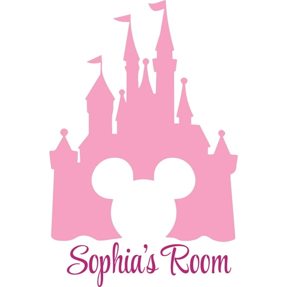 Castle Customized Wall Decal - Custom Vinyl Wall Art - Personalized Name - Baby Girls Boys Kids Bedroom Wall Decal Room Decor Wall Stickers Decoration Size (20x15 inch)