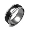 Couple Ring Set Womens 3 Stone Type Princess CZ Black Stainless Steel