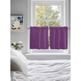 thumbnail image 4 of Dark Purple Half Window Curtains 24 Inches Long, Farmhouse Solid Purple Color Modern Art Window Treatment Curtain Drapes, Short Curtains Tiers for Kitchen Over Sink, 27.5"x24", 2 Panels, 4 of 7