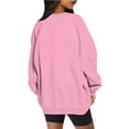 thumbnail image 3 of jtjvou Womens Oversized Sweatshirts Fall 2025 Pullover Sweater Comfy Crewneck Hoodies Trendy Vintage Y2K Clothes Outfits Pink M, 3 of 5
