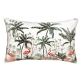 thumbnail image 1 of Balery Flamingo Palm Trees Funda de Cojín Estampada, Regalos para Mujeres, Regalos de Amor para Ella, Regalos para Novia o Esposa, Funda de Almohada-14"x20", 1 of 6