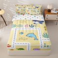thumbnail image 2 of Manfei Kawaii Dolphin Zipper Twin Comforter Sets with Fitted Sheet and 2 Pillowcases, Sea Underwater World Zipper Bedding Set, Yellow, Polkadot Reversible, 4pcs, 2 of 7