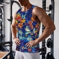 thumbnail image 5 of KLL Colorful Fall Leaves Print Men's Muscle Gym Workout Stringer Tank Tops Bodybuilding Fitness T-Shirts Tank Tops Men-4X-Large, 5 of 7
