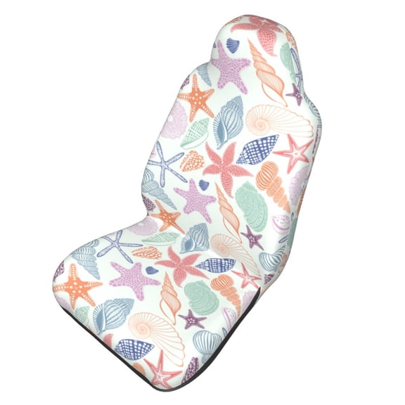 Picia Colorful Seashells Print Waterproof Sweating Car Seat Cover for Post Gym Workout, Running, Beach and Hiking, Universal Fit Anti-Slip Bucket Seat Protector